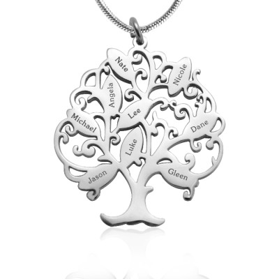 Personalized Tree of My Life Necklace 9 - Sterling Silver - Handmade By AOL Special