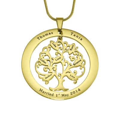 Personalized Tree of My Life Washer 7 - 18ct Gold Plated - Handmade By AOL Special