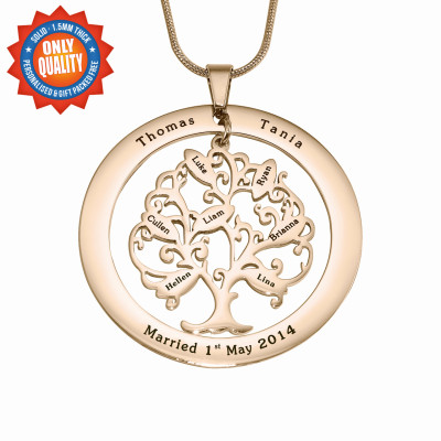 Personalized Tree of My Life Washer 8 - 18ct Rose Gold Plated - Handmade By AOL Special