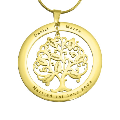 Personalized Tree of My Life Washer 8 - 18ct Gold Plated - Handmade By AOL Special