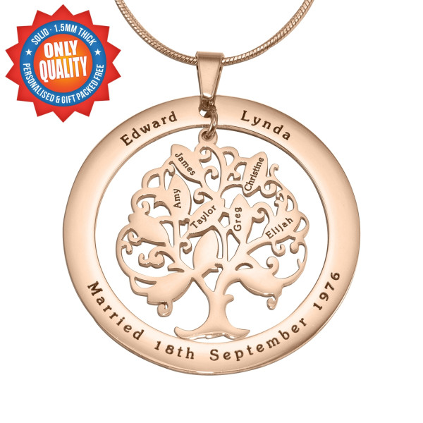 Personalized Tree of My Life Washer 10 - 18ct Rose Gold Plated - Handmade By AOL Special