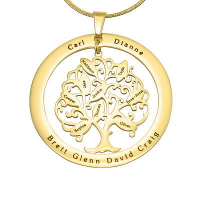 Personalized Tree of My Life Washer 9 - 18ct Gold Plated - Handmade By AOL Special