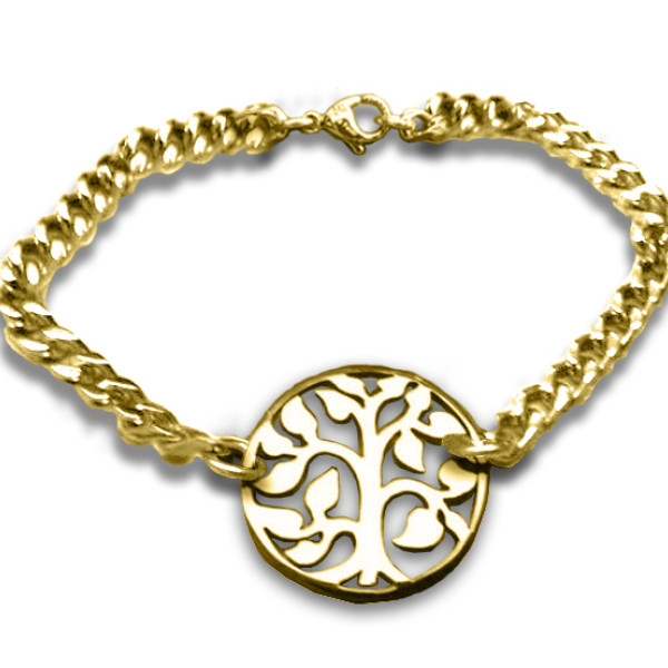 Personalized Tree Bracelet - 18ct Gold Plated - Handmade By AOL Special