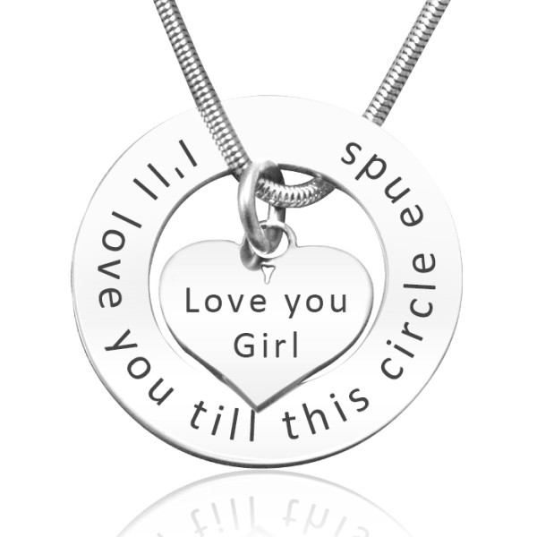 Personalized Circle My Heart Necklace - Sterling Silver - Handmade By AOL Special