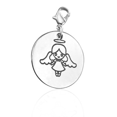 Personalized Angel Charm Silver - Handmade By AOL Special