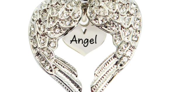 Personalized Angels Heart Necklace 