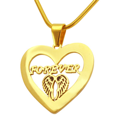 Personalized Angel in My Heart Necklace - 18ct Gold Plated - Handmade By AOL Special