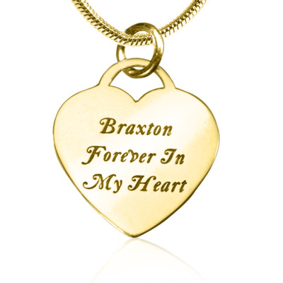 Personalized Forever in My Heart Necklace - 18ct Gold Plated - Handmade By AOL Special