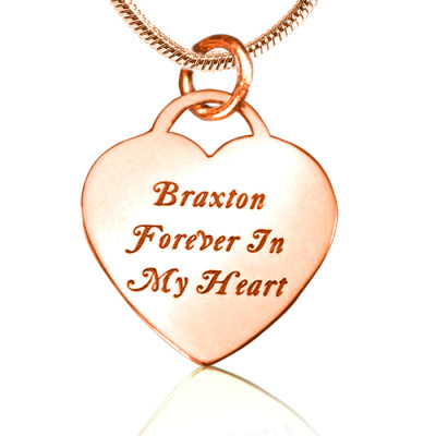 Personalized Forever in My Heart Necklace - 18ct Rose Gold Plated - Handmade By AOL Special