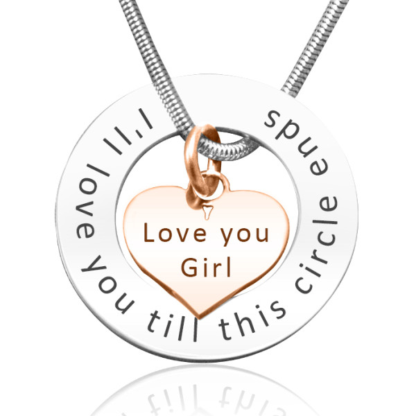 Personalized Circle My Heart Necklace - Two Tone HEART in Rose Gold - Handmade By AOL Special