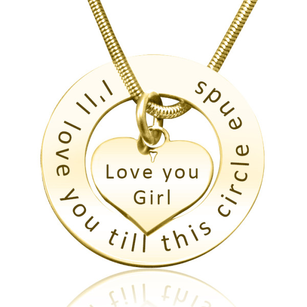 Personalized Circle My Heart Necklace - 18ct Gold Plated - Handmade By AOL Special