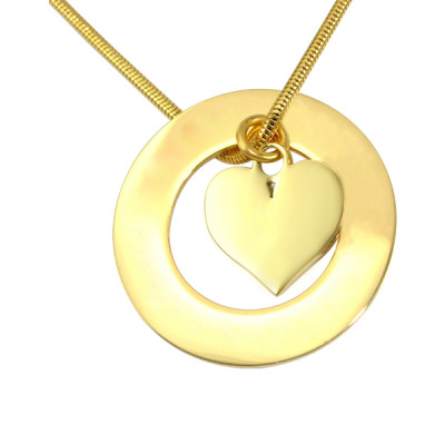Personalized Circle My Heart Necklace - 18ct Gold Plated - Handmade By AOL Special
