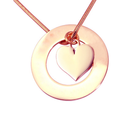 Personalized Circle My Heart Necklace - 18ct Rose Gold Plated - Handmade By AOL Special