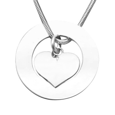 Personalized Circle My Heart Necklace - Sterling Silver - Handmade By AOL Special