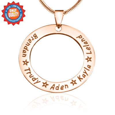 Personalized Circle of Trust Necklace - 18ct Rose Gold Plated - Handmade By AOL Special