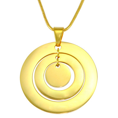 Personalized Circles of Love Necklace - 18ct GOLD Plated - Handmade By AOL Special