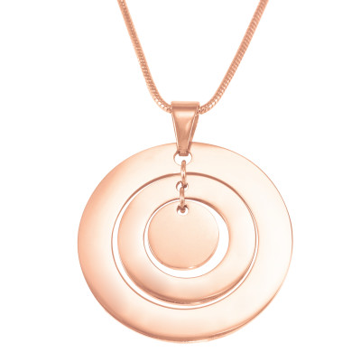 Personalized Circles of Love Necklace - 18ct Rose Gold Plated - Handmade By AOL Special