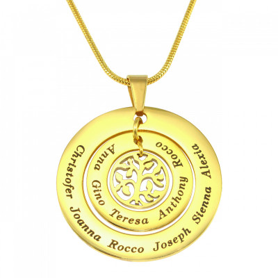 Personalized Circles of Love Necklace Tree - 18ct Gold Plated - Handmade By AOL Special