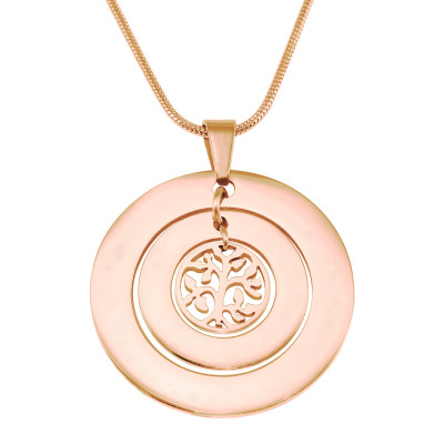 Personalized Circles of Love Necklace Tree - 18ct Rose Gold Plated - Handmade By AOL Special