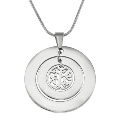 Personalized Circles of Love Necklace Tree - Silver - Handmade By AOL Special