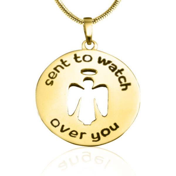 Personalized Guardian Angel Necklace 2 - 18ct Gold Plated - Handmade By AOL Special
