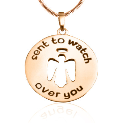 Personalized Guardian Angel Necklace 2 - 18ct Rose Gold Plated - Handmade By AOL Special