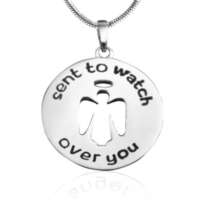 Personalized Guardian Angel Necklace 2 - Sterling Silver - Handmade By AOL Special
