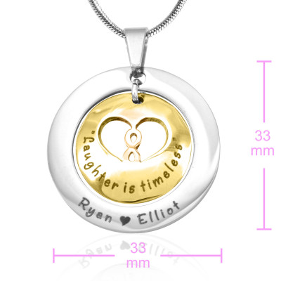 Personalized Infinity Dome Necklace - Two Tone - Gold Dome Silver - Handmade By AOL Special