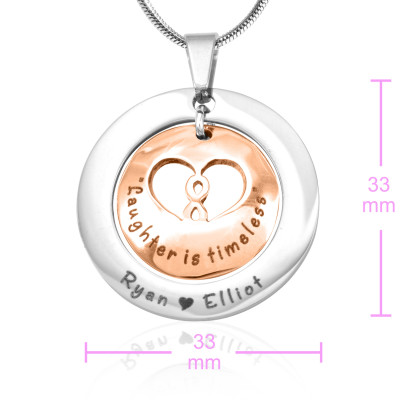 Personalized Infinity Dome Necklace - Two Tone - Rose Gold Dome Silver - Handmade By AOL Special