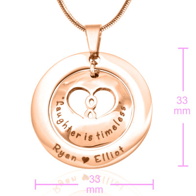 Personalized Infinity Dome Necklace - 18ct Rose Gold Plated - Handmade By AOL Special