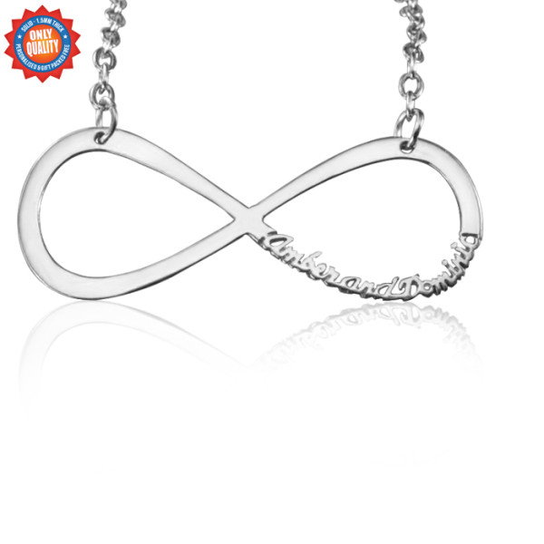 Personalized Classic Infinity Name Necklace - Sterling Silver - Handmade By AOL Special