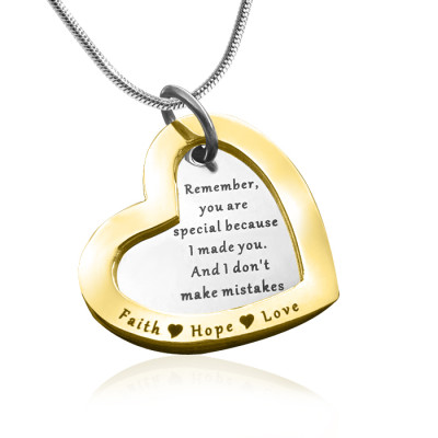 Personalized Love Forever Necklace - Two Tone - Gold Silver - Handmade By AOL Special