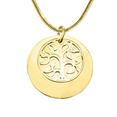 Personalized My Family Tree Single Disc - 18ct Gold Plated - Handmade By AOL Special
