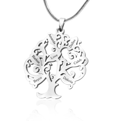Personalized Tree of My Life Necklace 7 - Sterling Silver - Handmade By AOL Special