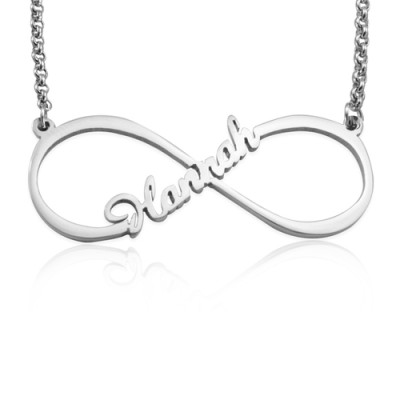 Personalized Single Infinity Name Necklace - Sterling Silver - Handmade By AOL Special