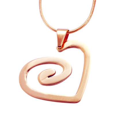 Personalized Swirls of My Heart Necklace - 18ct Rose Gold Plated - Handmade By AOL Special