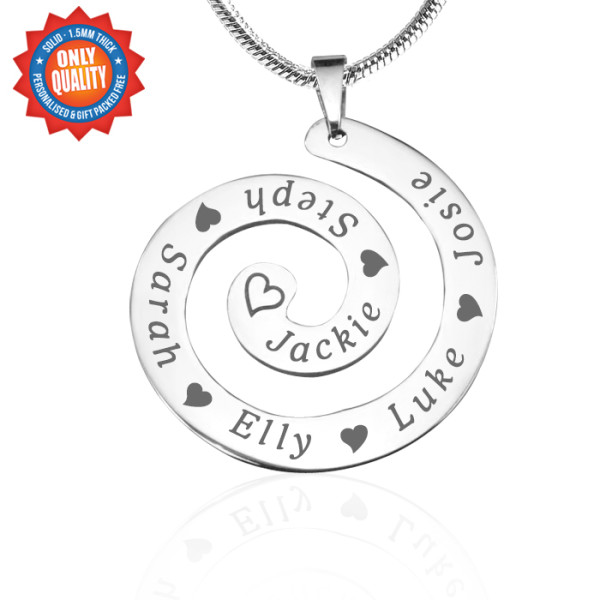 Personalized Swirls of Time Necklace - Sterling Silver - Handmade By AOL Special