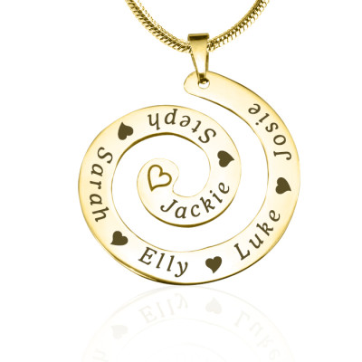 Personalized Swirls of Time Necklace - 18ct Gold Plated - Handmade By AOL Special