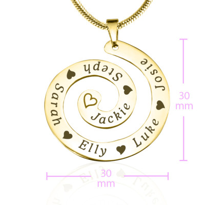 Personalized Swirls of Time Necklace - 18ct Gold Plated - Handmade By AOL Special