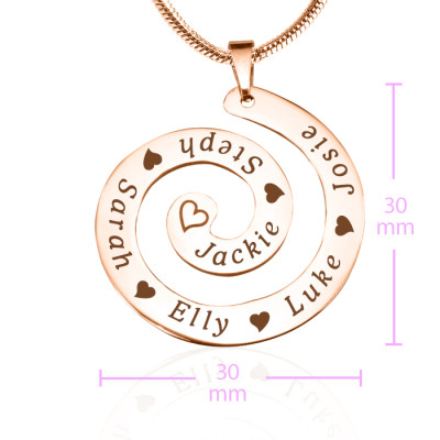 Personalized Swirls of Time Necklace - 18ct Rose Gold Plated - Handmade By AOL Special