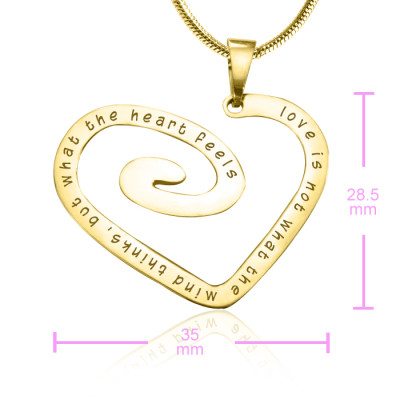 Personalized Love Heart Necklace - 18ct Gold Plated *Limited Edition - Handmade By AOL Special