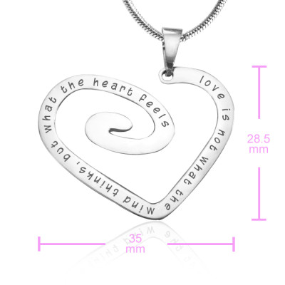 Personalized Love Heart Necklace - Sterling Silver *Limited Edition - Handmade By AOL Special