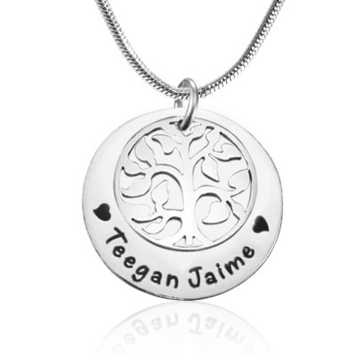 Personalized My Family Tree Single Disc - Sterling Silver - Handmade By AOL Special