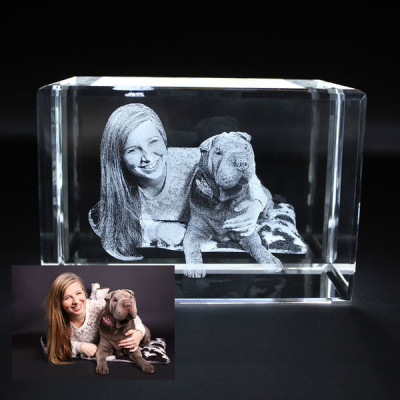 Personalized Crystal With 2D/3D Photo Engraved - Handmade By AOL Special