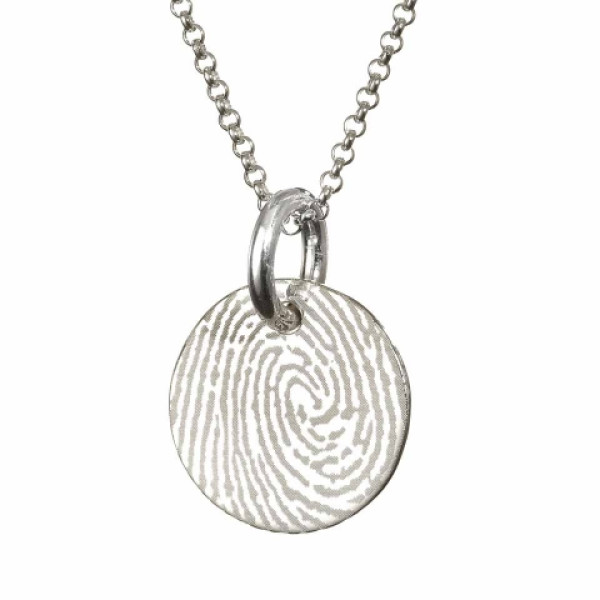 Pattened FingerPrint Circle Pendant - Handmade By AOL Special