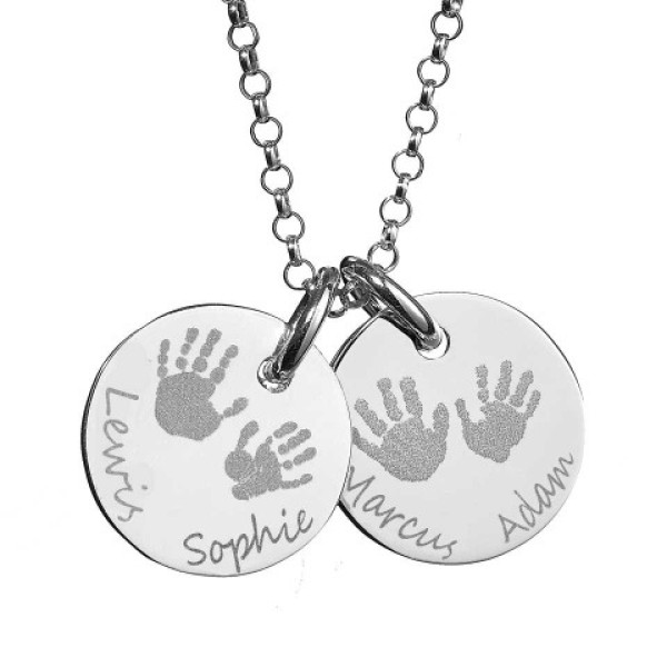 Large Engraved Handprint Necklace For Children - Handmade By AOL Special