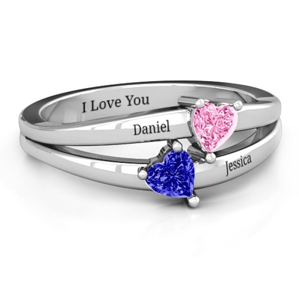 Twin Hearts Ring - Handmade By AOL Special