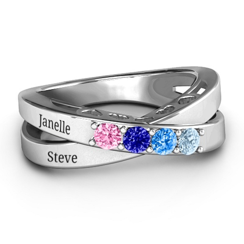 Rainbow Starlight Birthstone , Monogram + Stainless Steel + Charm Bracelets