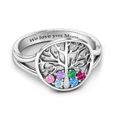 Always Around Love 6 Stone Family Tree Ring - Handmade By AOL Special