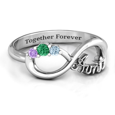 Aunt's Infinite Love Ring with Stones - Handmade By AOL Special
